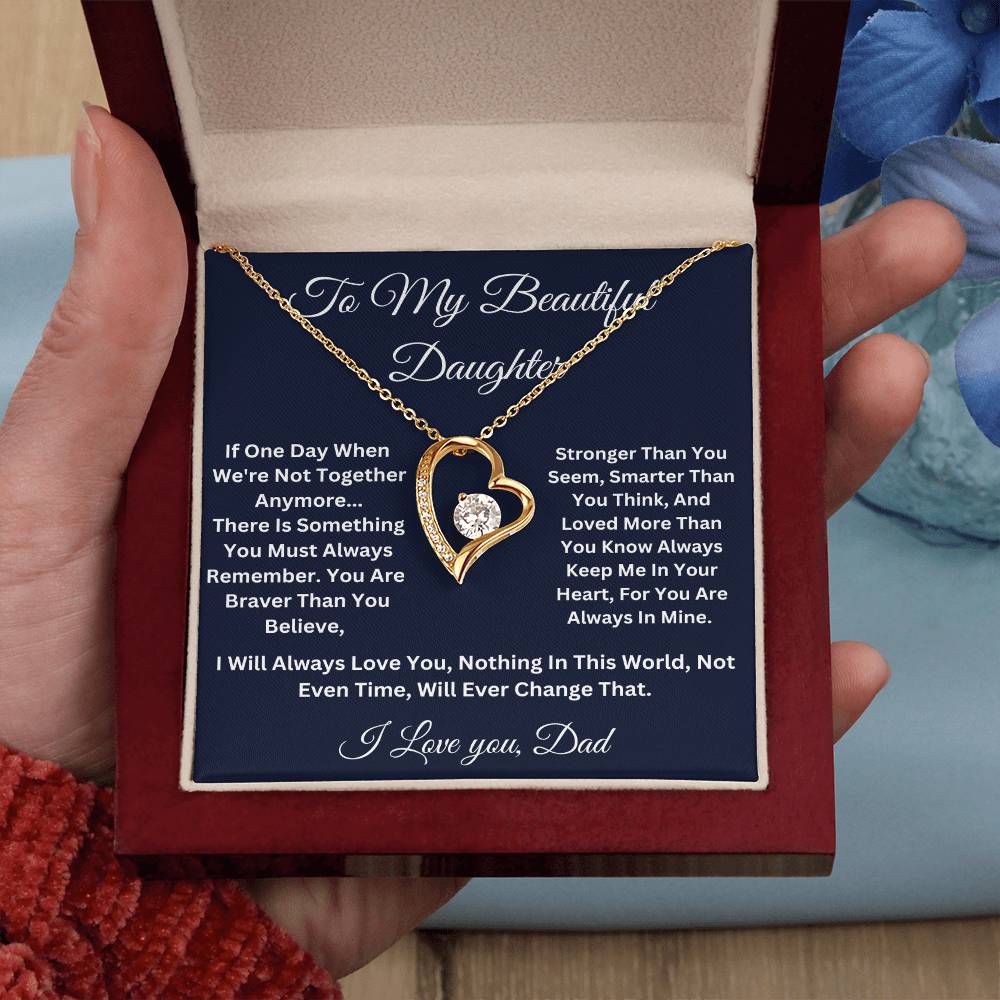 To My Beautiful Daughter Forever Love Necklace