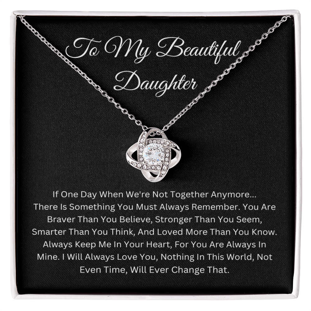 To My Beautiful Daughter Love Knot Necklace