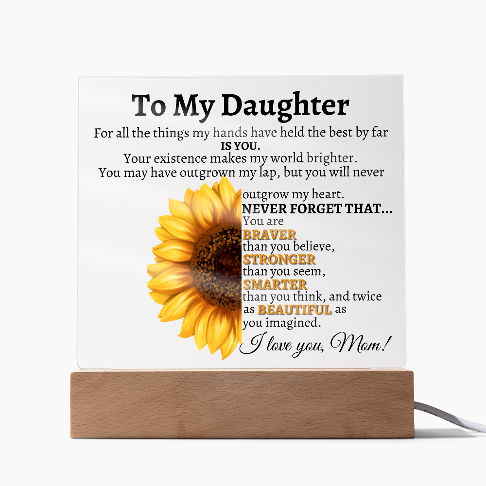 To my Daughter Never Forget Plaque Love Mom