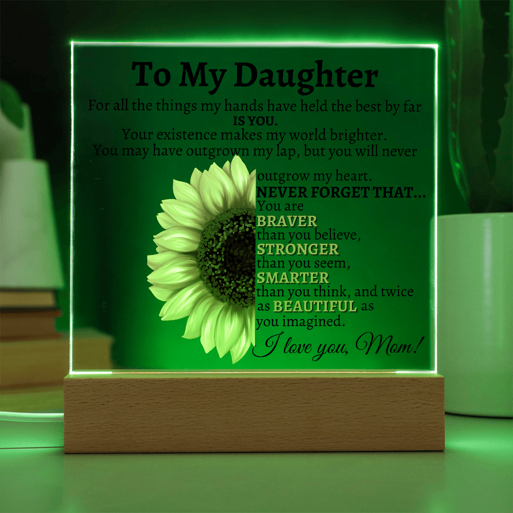 To my Daughter Never Forget Plaque Love Mom