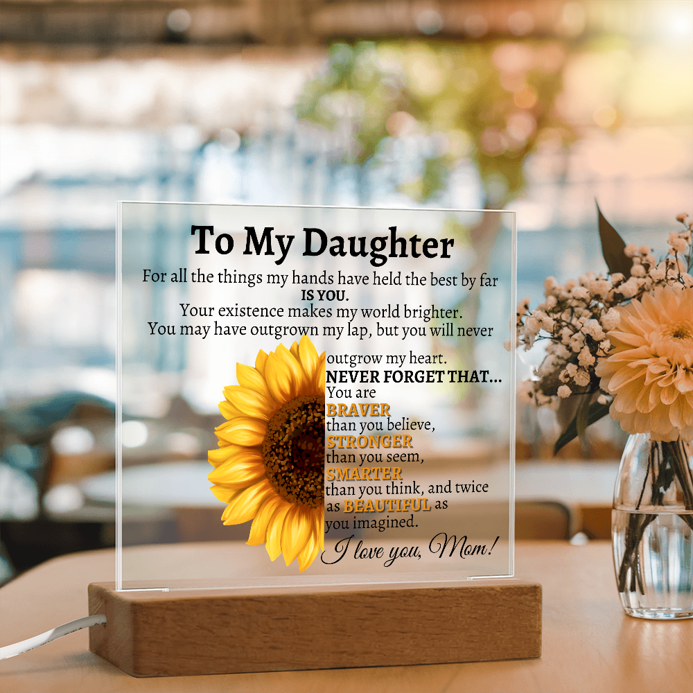 To my Daughter Never Forget Plaque Love Mom