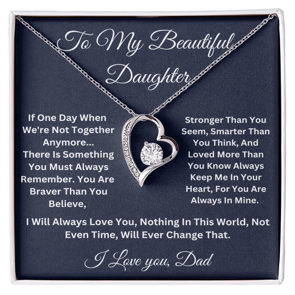 To My Beautiful Daughter Forever Love Necklace