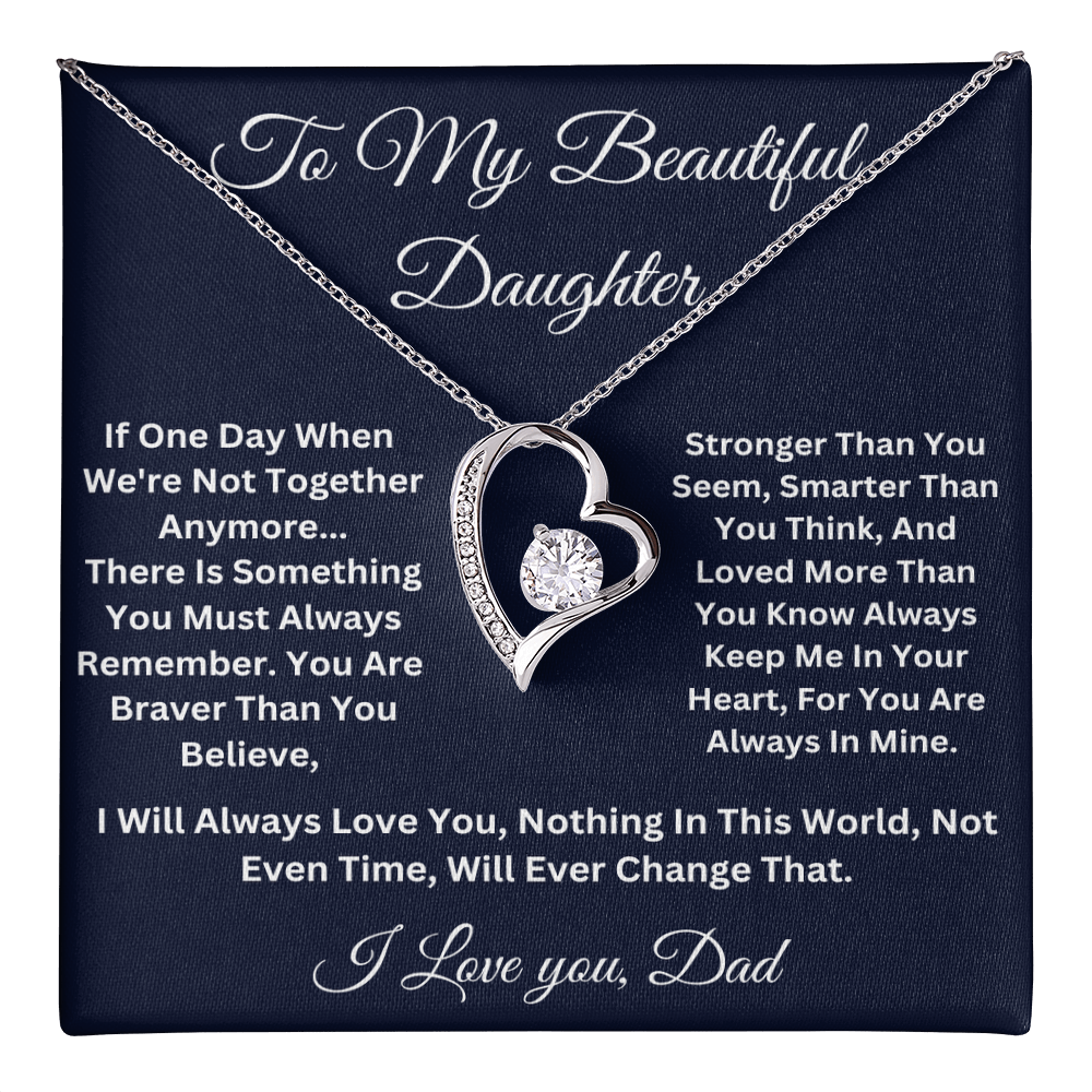 To My Beautiful Daughter Forever Love Necklace
