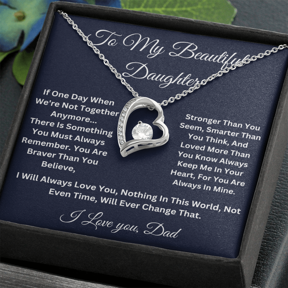 To My Beautiful Daughter Forever Love Necklace
