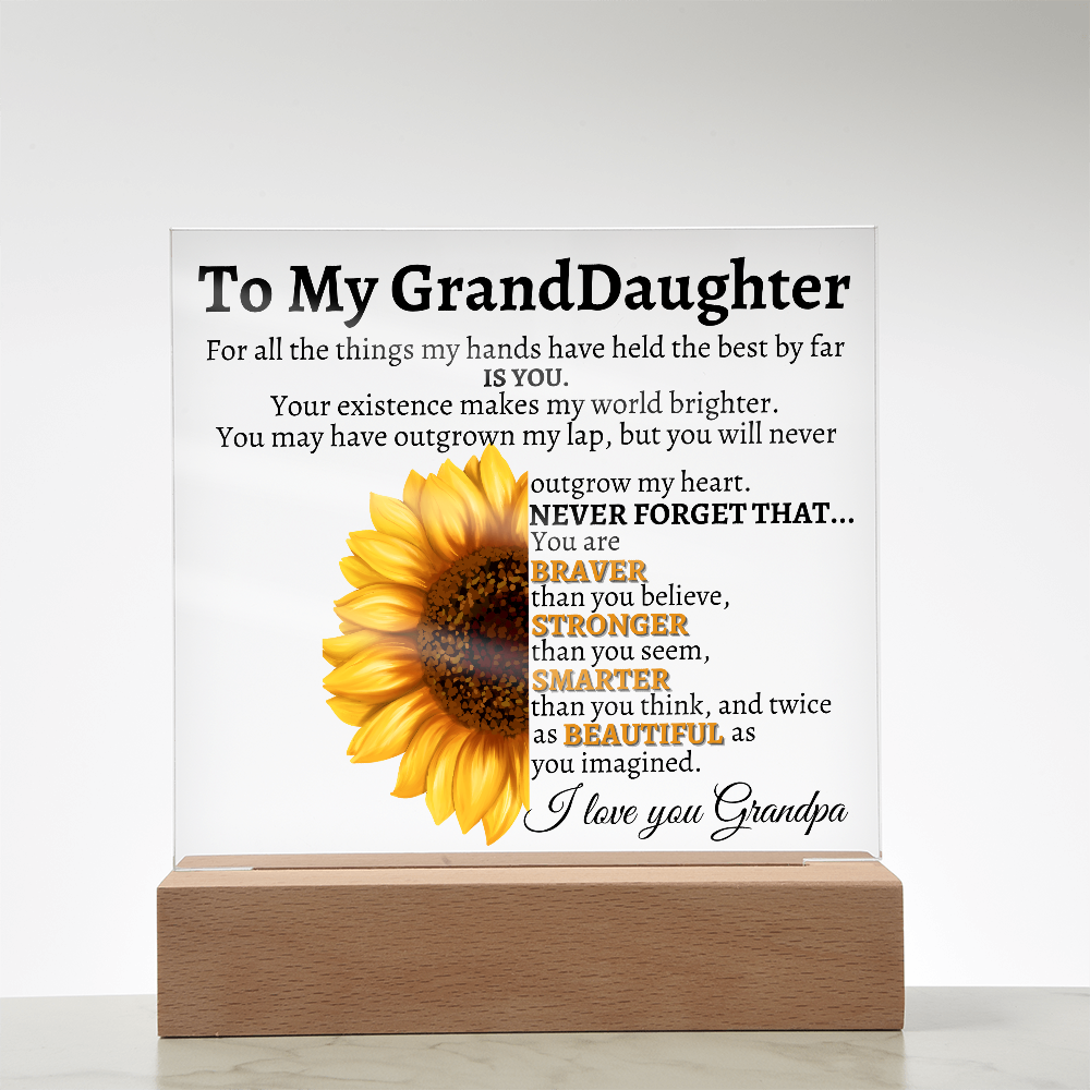 To My Granddaughter Never Forget Love Grandpa