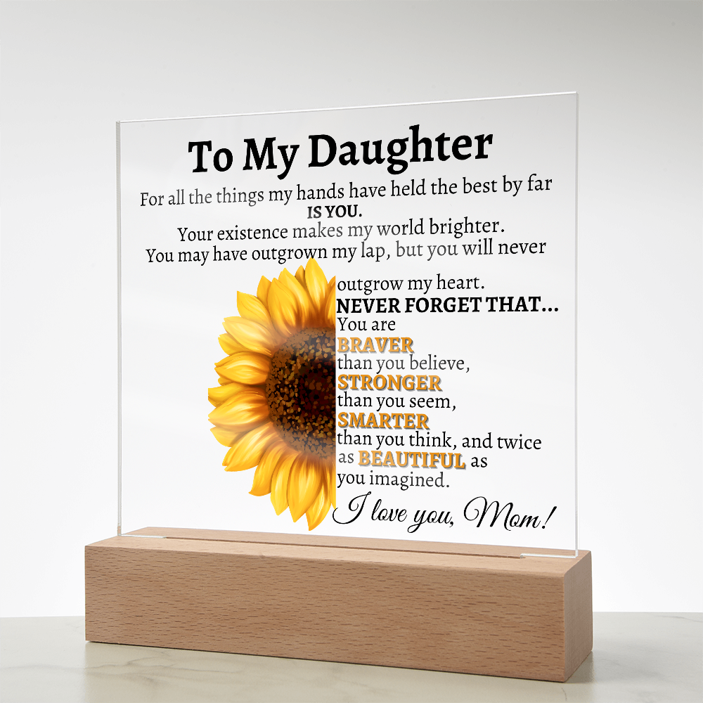To my Daughter Never Forget Plaque Love Mom