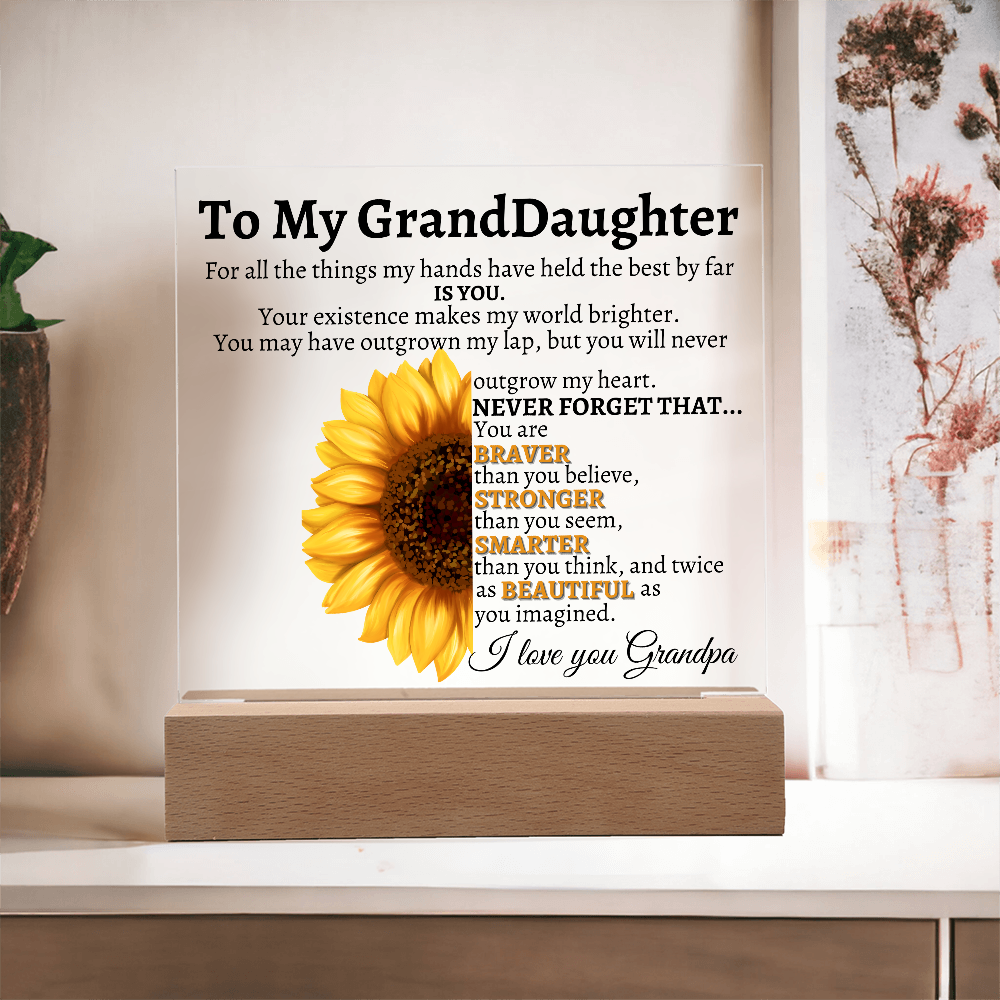 To My Granddaughter Never Forget Love Grandpa