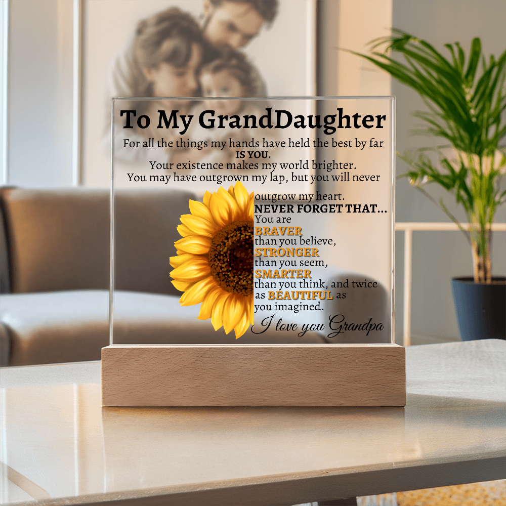To My Granddaughter Never Forget Love Grandpa